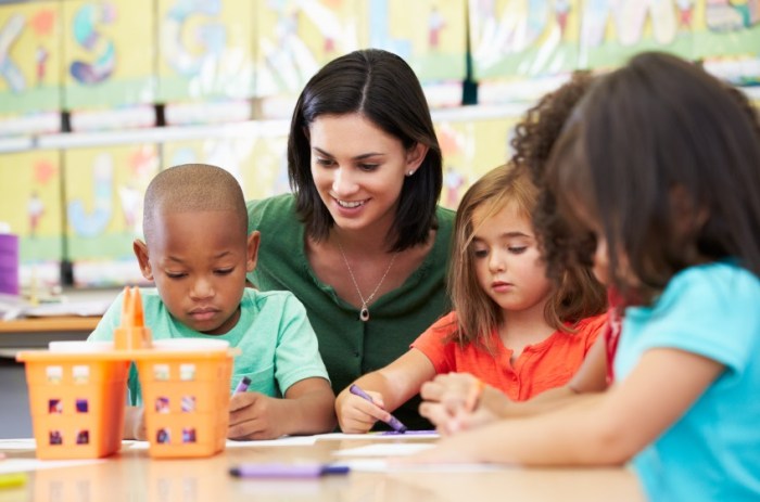 Group Of Elementary Age Children In Art Class With Teacher